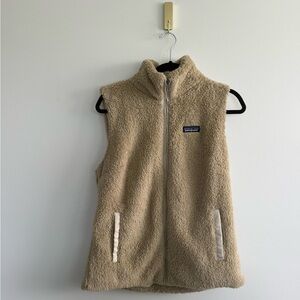 Patagonia Cream Sherpa Fleece Jacket Vest